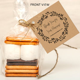 Etiquetas Para Recuerdos Wreath Gracias Por Tu Empresa Insertar Código QR