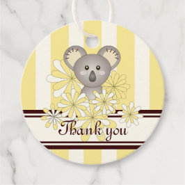 Etiquetas Para Recuerdos Yellow Koala Baby Shower / Birday Gracias