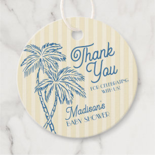 Etiquetas Para Recuerdos Yellow Palm Springs Pastel Beach Baby Shower