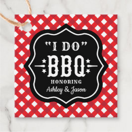 Etiquetas Para Recuerdos Yo hago BBQ Red Gingham Custom Wedding