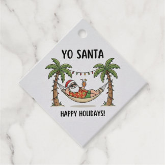 Etiquetas Para Recuerdos Yo Santa Funny Summer Christmas Tropical Holiday