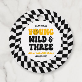 Etiquetas Para Recuerdos Young Wild & Three Retro Third 3rd Birthday Party