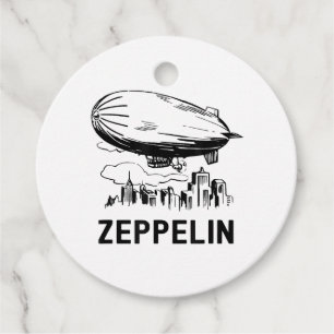 Etiquetas Para Recuerdos Zepelín Retro Vintage - Boceto de Dirigible