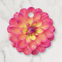 Etiquetas Para Recuerdos Zinnia florida rosa de color amarillo