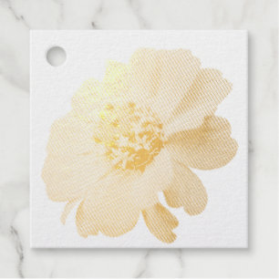 Etiquetas Para Recuerdos Zinnia Naranja Flor Silvestre Naturaleza Floral