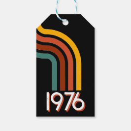 Etiquetas Para Regalos 1976 Retro Stripes Vintage 50th Birthday