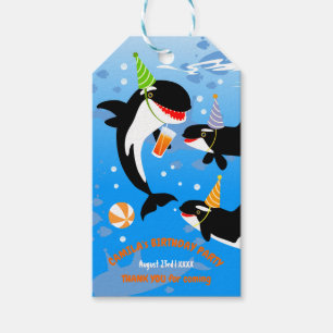 Etiquetas Para Regalos 1.ᵉʳ cumpleaños bajo la orilla de la ballena bebé