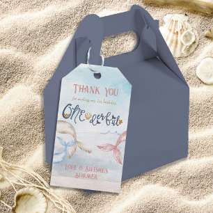 Etiquetas Para Regalos 1.ᵉʳ Cumpleaños Maravillosa Sirena Fiesta Gracias