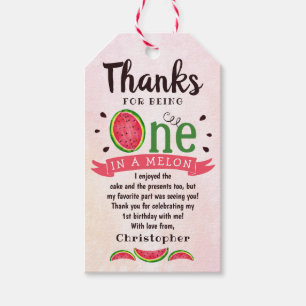 Etiquetas Para Regalos 1er cumpleaños de One In A Melon Gracias