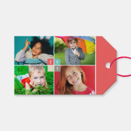 Etiquetas Para Regalos 2025 Bloques de color Moderno Año Nuevo 4 Collage