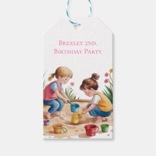 Etiquetas Para Regalos 2.º Fiesta de Sandbox Chica de cumpleaños gracias