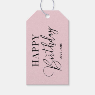 Etiquetas Para Regalos 2-Tono personalizado del rosa del "feliz