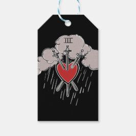 Etiquetas Para Regalos 3 de Espadas Amor Corazón Ilustración Tarot Tres