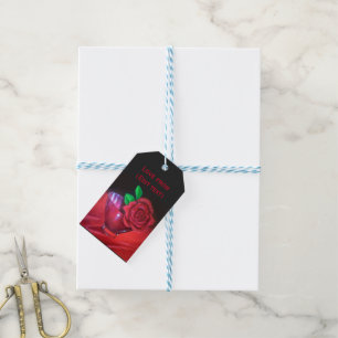 Etiquetas Para Regalos 40.º Aniversario del Boda de Ruby Rosa Roja