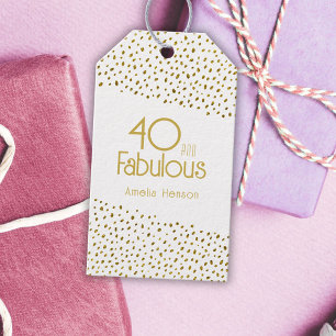 Etiquetas Para Regalos 40 y fabuloso Purpurina de oro 40 cumpleaños