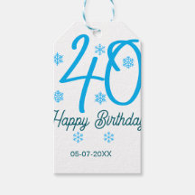 40th birthday add name date year blue template