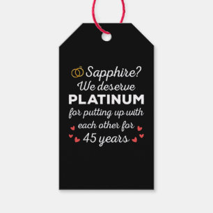 Etiquetas Para Regalos 45° Aniversario Boda I - Pareja Graciosa de Sapphi