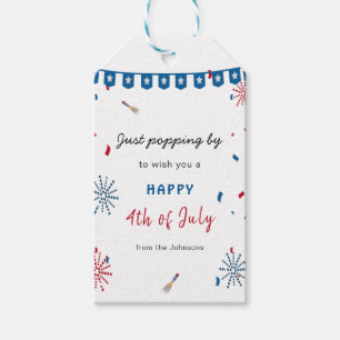 Etiquetas Para Regalos 4 de julio fuegos artificiales Feliz Cuarto Indepe