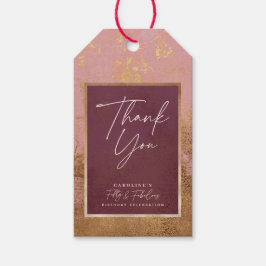 Etiquetas Para Regalos 50.ª Fiesta de Cumpleaños de Oro y Pink Gracias Et