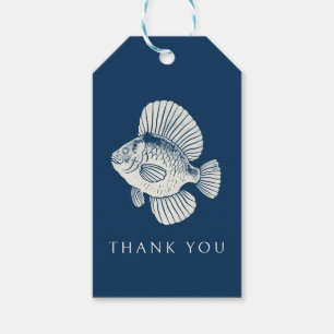 Etiquetas Para Regalos 50.º Nacimiento Marina Azul Pescado Náutico