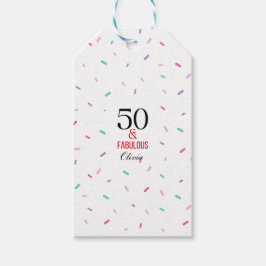 Etiquetas Para Regalos 50 y fabulosa fiesta de cumpleaños colorido Confet