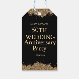Etiquetas Para Regalos 50th Wedding Anniversary Gold Faux Glitter