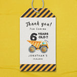 Etiquetas Para Regalos 6th birthday boy construction theme<br><div class="desc">Envíe las gracias a los invitados y clientes con esta etiqueta de regalo de agradecimiento personalizable. Lindo diseño con tematica de construccion para la fiesta de 6 años de tu hijo! . Esta etiqueta se personalizar con los datos de tu hijo.</div>