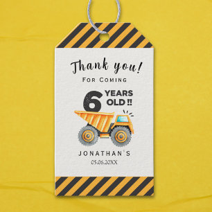Etiquetas Para Regalos 6th birthday boy construction theme