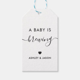 Etiquetas Para Regalos A Baby is Brewing, Coffee Gift Tag, Kraft