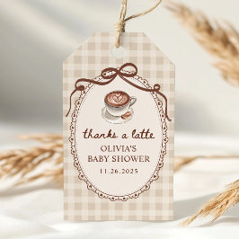 Etiquetas Para Regalos A Baby is Brewing Gingham Coffee Baby Shower Favor