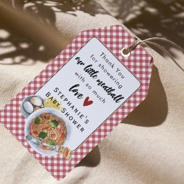 Etiquetas Para Regalos A Little Meatball Is On The Way Red Baby Shower