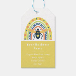 Etiquetas Para Regalos Abeja Apicultor Retro Bloque de Color Arcoíris