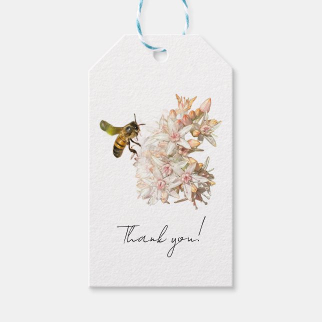 Etiquetas Para Regalos Abeja bebiendo, (Anverso)