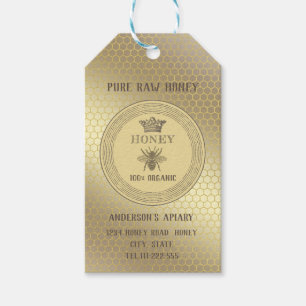 Etiquetas Para Regalos Abeja de oro rústico vintage crema de miel de abej