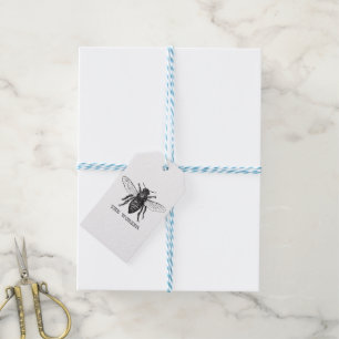 Etiquetas Para Regalos Abeja Obrera Miel Abejorro Negro