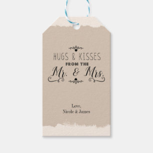 Etiquetas Para Regalos ABRAZOS Y BESOS De la BODA VINTAGE DEL SR. Y LA SR