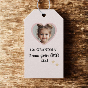 Etiquetas Para Regalos "Abuela - Foto personalizada 'Estrella pequeña