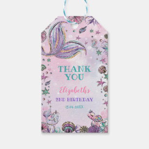 Etiquetas Para Regalos Abundante sirena submarina Fiesta cumpleaños