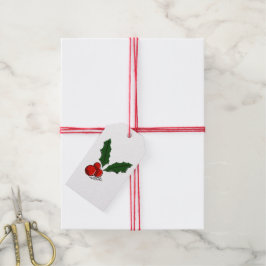 Etiquetas Para Regalos Acebo de Navidad Minimalista
