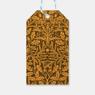 Etiquetas Para Regalos Acornos de Espejos, hojas de roble y patrón floral