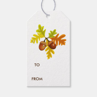 Etiquetas Para Regalos Acorns y hojas