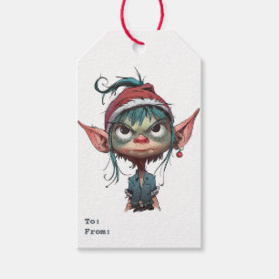 Etiquetas Para Regalos Actitud del elfo de los Navidades Grumpy