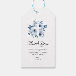 Etiquetas Para Regalos acuarela azul bautismo foto gracias