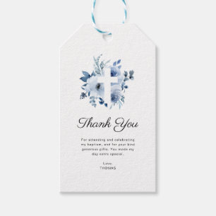 Etiquetas Para Regalos acuarela azul bautismo foto gracias