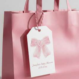 Etiquetas Para Regalos acuarela color rosa chica de la proa bebé ducha si