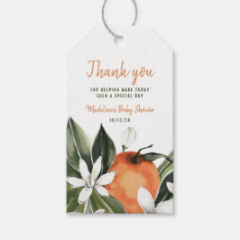 Etiquetas Para Regalos Acuarela Cutie Naranjas Flores Gracias