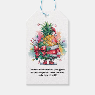 Etiquetas Para Regalos acuarela de árbol de piña navidad
