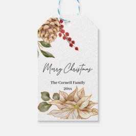 Etiquetas Para Regalos Acuarela de flores navidades