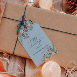 Etiquetas Para Regalos acuarela de Happy Holidays personalizada