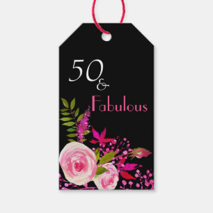 Etiquetas Para Regalos Acuarela elegante 50 y fabuloso florales